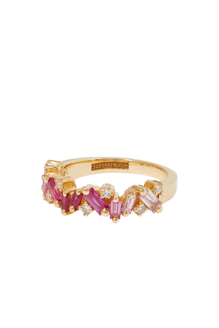 Fireworks Pink Sapphire and Ruby Ring